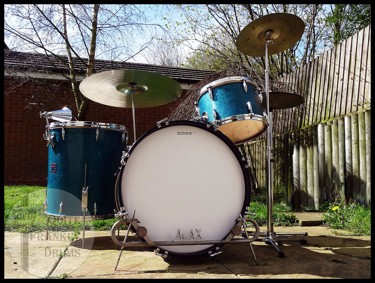 Ajax 1949 Blue Sparkle Quite Frankly Drums Kit