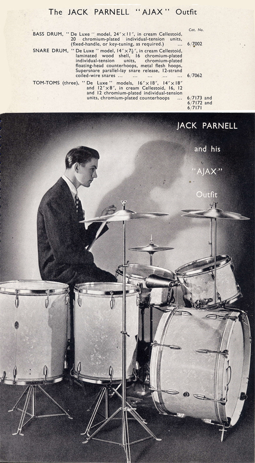 c1945 AJAX Jack Parnell Drum Kit