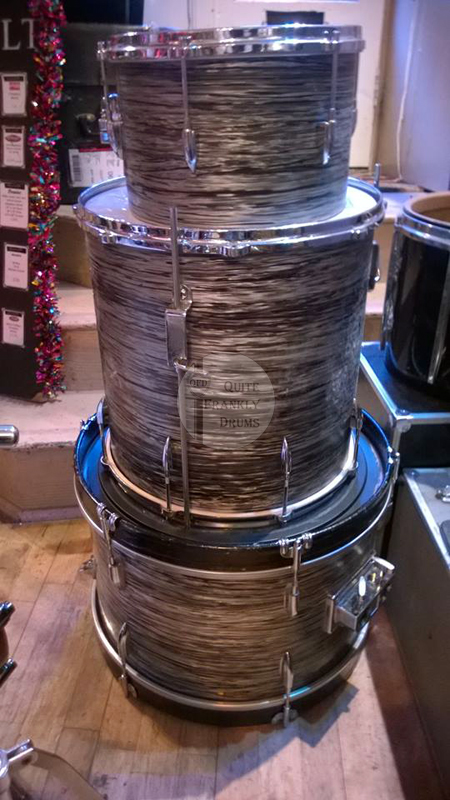 1958c AJAX 'Edgware' Single Headed Black Oyster drum kit.