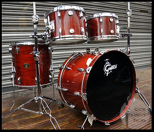 1980's GRETSCH ROSEWOOD DRUM KIT QUITE FRANKLY DRUMS 